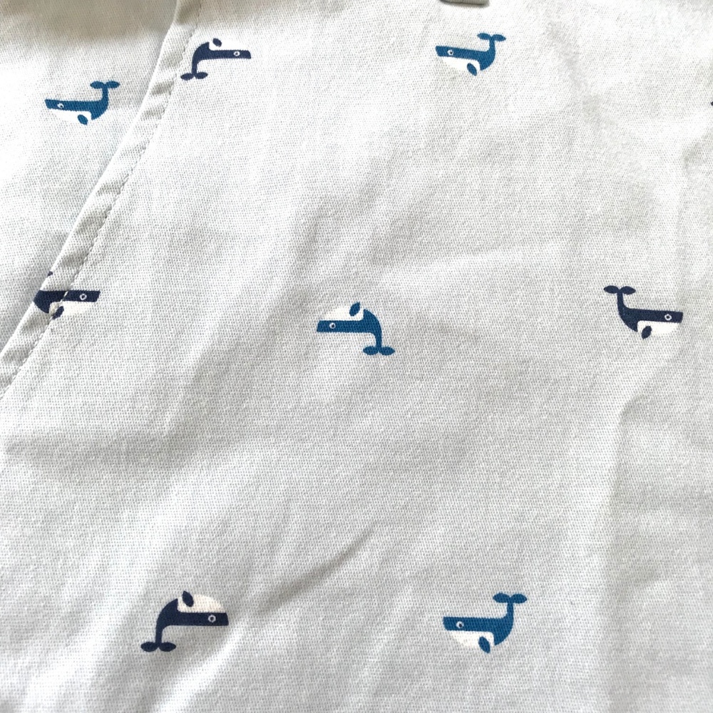 Men's Casual Whale Print Stretch Twill Shorts - Picture 3 of 6